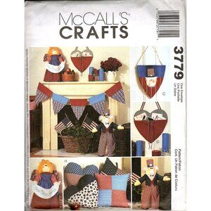 McCalls Crafts 3779 Patriotic Decorations Uncut Sewing Pattern